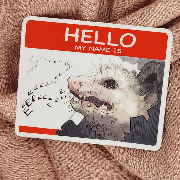 Opossum Nametag